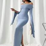 Privé Damen Maxikleid In Bodycon Stil Mit Off-shoulder Schnitt